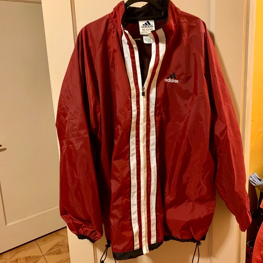 Vintage Adidas Stripes Windbreaker Jacket Men’s XL